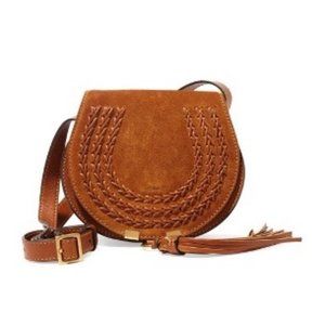 New Chloe Marcie Saddle Bag Caramel Suede